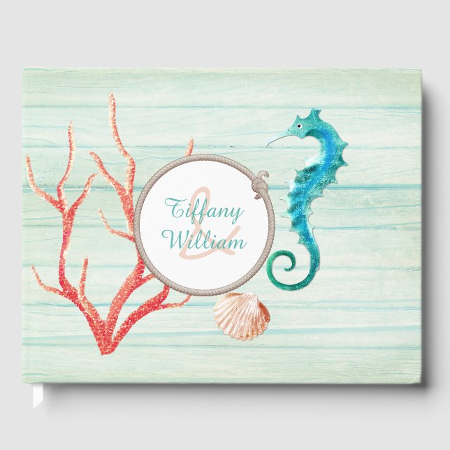 Seaside Hütte Chic Wedding Guest Book Gästebuch (Vorderseite)