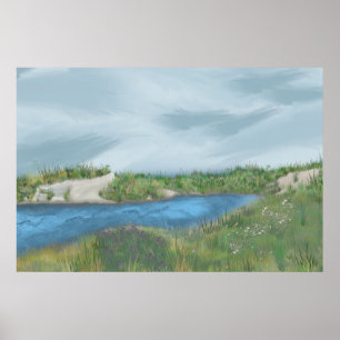 Seaside Inlet Canvas Print Poster