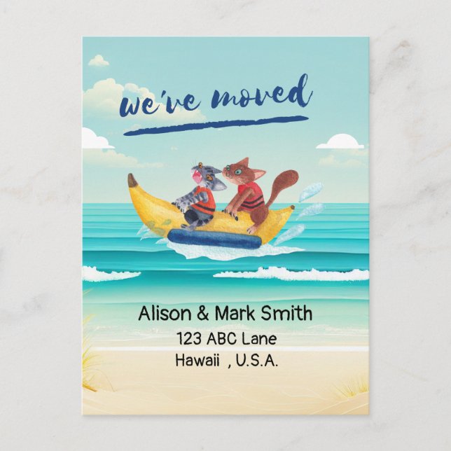 Seaside Lovers Monouncement New House Postkarte (Vorderseite)