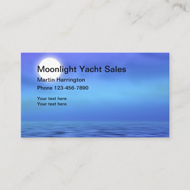 Seaside Moon Moonlight Thema Business Cards Visitenkarte (Vorderseite)