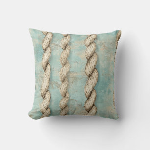 Seaside Nautical Rope Vintag Weathered Beach Wood Kissen