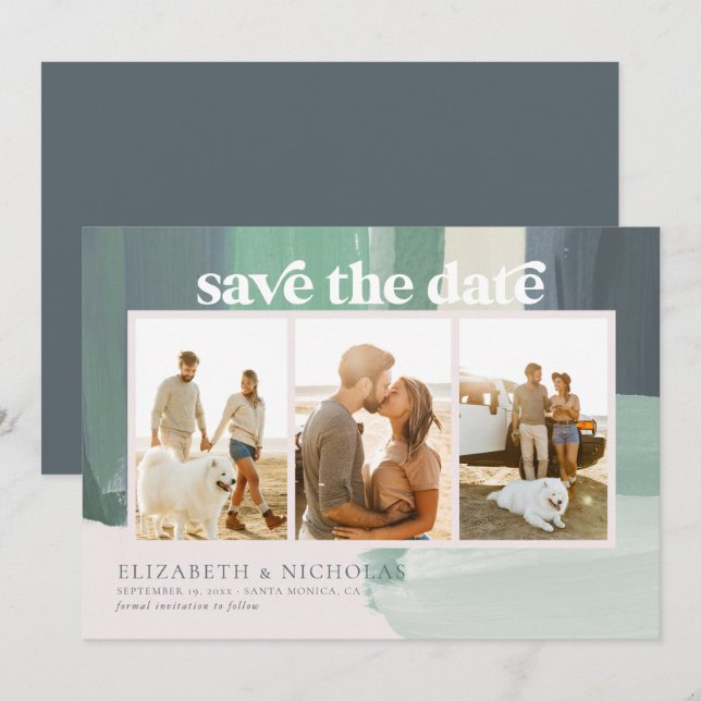 Seaside Ocean Glass | 3 FOTO SAVE THE DATE (Vorne/Hinten)