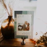 Seaside Ocean Glass | Hochzeitsfeier Tischnummer<br><div class="desc">Tischnummern verbessern das Aussehen Ihrer Tischdecke und legen die Touch auf Ihren besonderen Tag. Personalisierter Textdruck der Namen oder Zahlen Ihrer Tabellen. Mit abstrakten Pinselstrichen, die Ihre Hochzeitsdetails prägen. Zehen im Sand, Wellen, die das Ufer stürzen, eine warme Sommerbrise - diese Kombination bringt uns zum Träumen vom Meer! Grüntöne aus...</div>