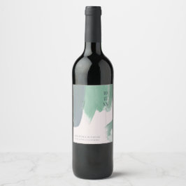 Seaside Ocean Glass | Monogram Wedding Wine Label Weinetikett