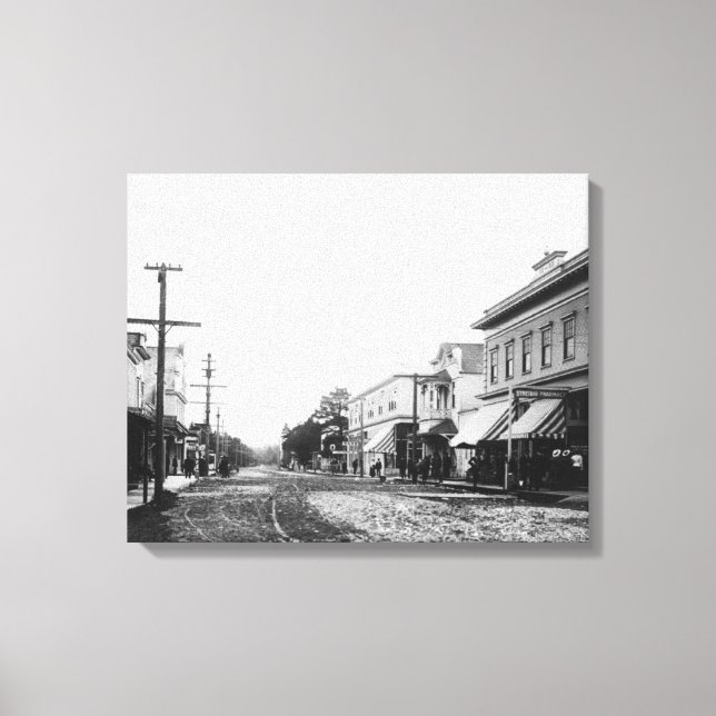 Seaside, Oregon Main Street View Foto Leinwanddruck (Vorderseite)