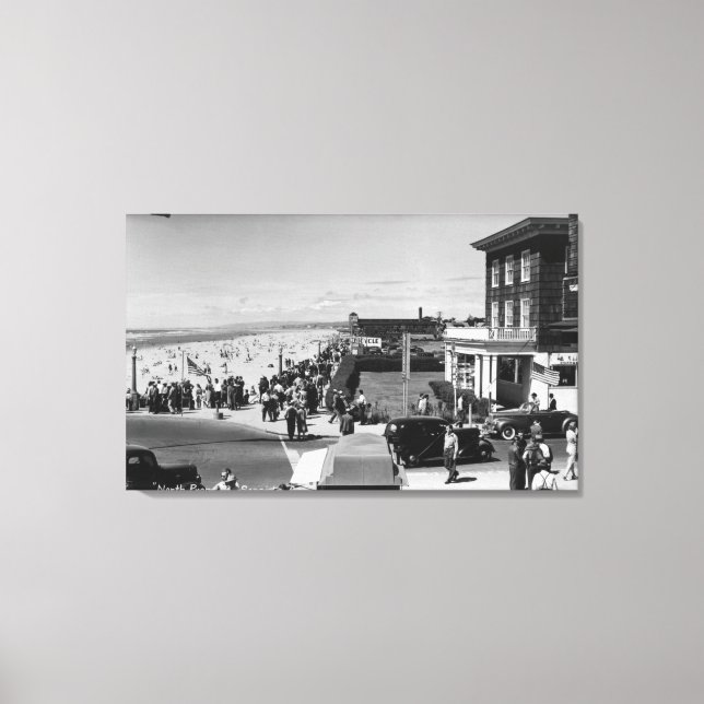 Seaside, Oregon North Prominade View Foto Leinwanddruck (Vorderseite)