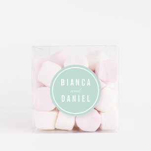 Seaside Pastels Pale Aqua Wedding Runder Aufkleber