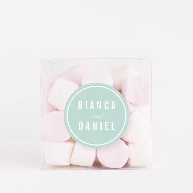 Seaside Pastels Pale Aqua Wedding Runder Aufkleber (Von Creator hochgeladen)