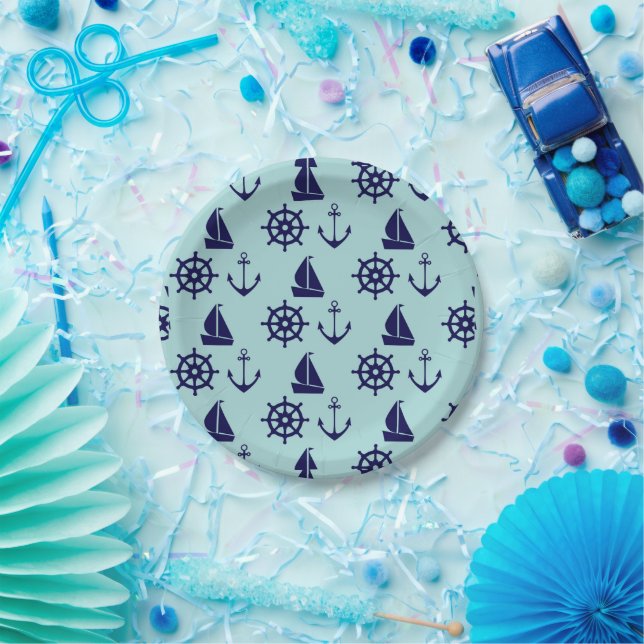 Seaside Pattern Pappteller (Party)