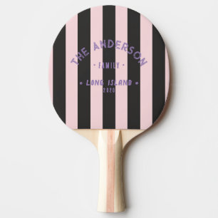 Seaside Pink Whisper & Black Stripe & Familienname Tischtennis Schläger
