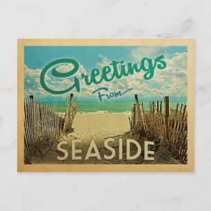 Seaside Postcard Beach Vintage Travel Postkarte