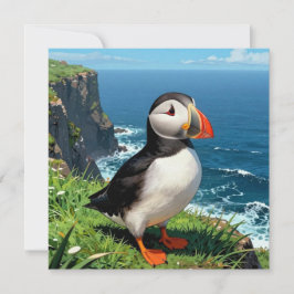 Seaside Puffin Illustration | Blank Karte