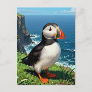 Seaside Puffin Illustration | Keeping in Touch Postkarte