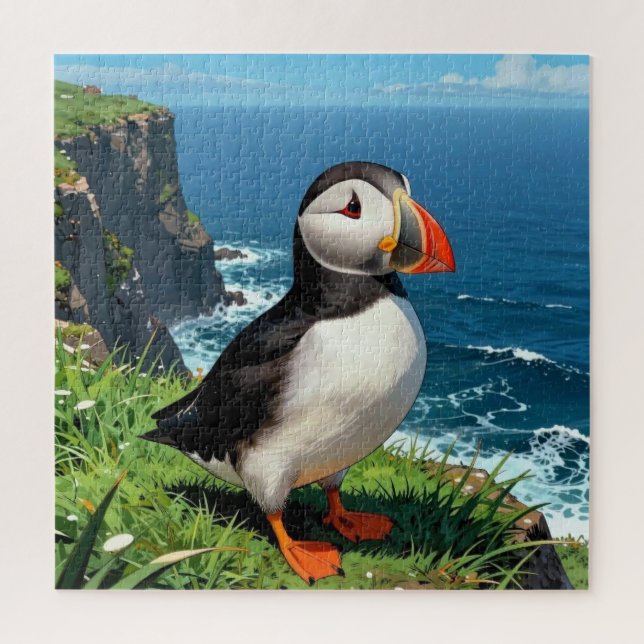 Seaside Puffin Illustration   Puzzle (Vertikal)