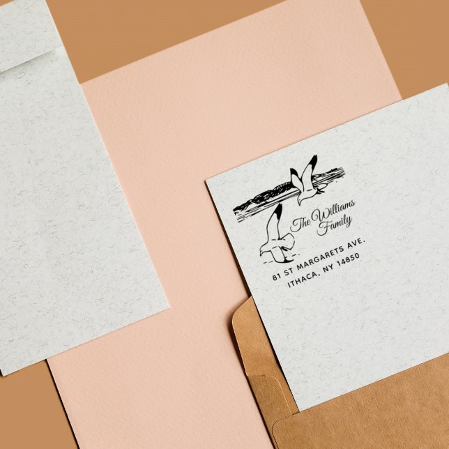 Seaside Rustic Elegante Seaguls Permastempel (Von Creator hochgeladen)