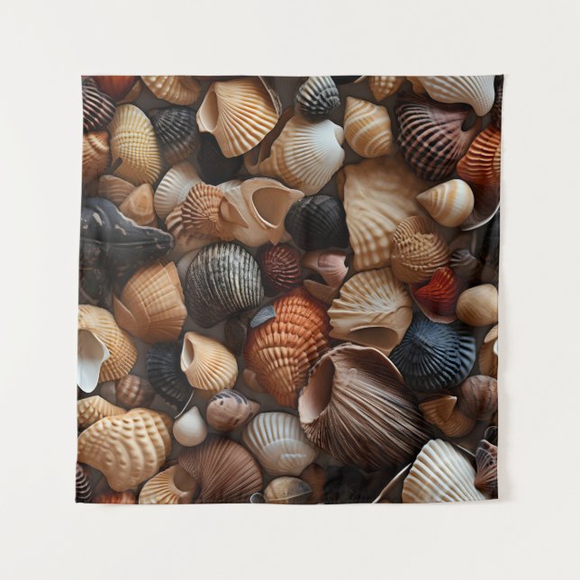 Seaside Seashells Art Tapestry Wandteppich (Vorderseite)
