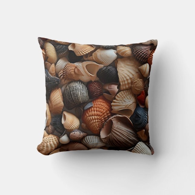 Seaside Seashells Throw Kissen (Vorderseite)