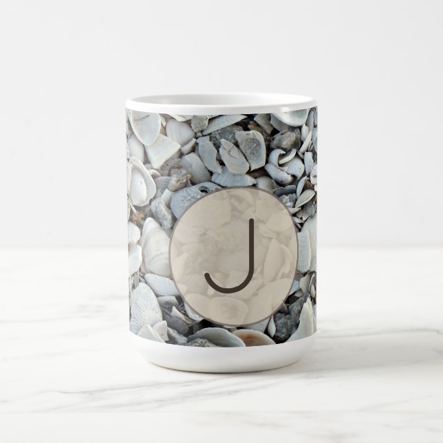 Seaside Shells Initial Mug Art Kaffeetasse (Mittel)