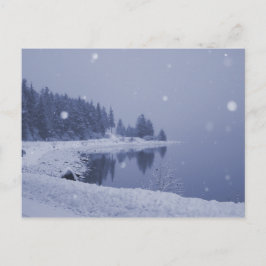 Seaside Snowfall Postcard Postkarte