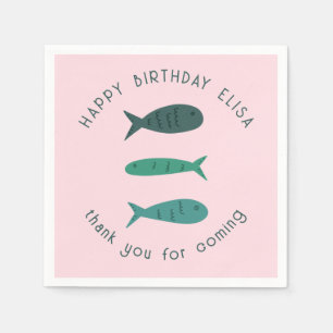 Seaside Soiree BIRTHDAY PARTEI Niedlich Fish CUSTO Serviette