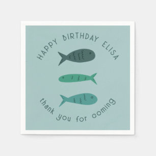 Seaside Soiree BIRTHDAY PARTEI Niedlich Fish CUSTO Serviette