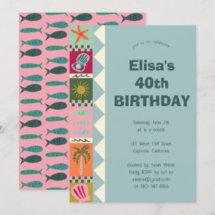 Seaside Soiree BIRTHDAY PARTY Modernes Niedliches  Einladung