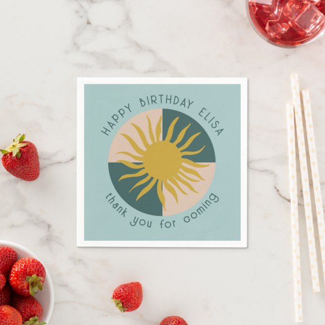 Seaside Soiree BIRTHDAY PARTY Modernes Niedliches  Serviette (Beispiel)