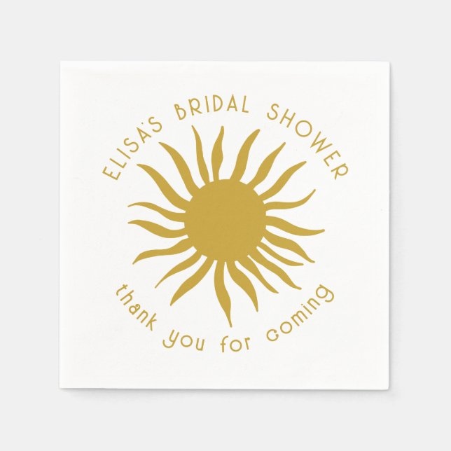 Seaside Soiree Brautparty Niedlich Sun CUSTOM Serviette (Vorderseite)