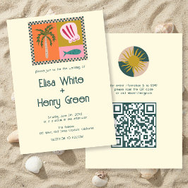 Seaside Soiree Modern Niedlich CUSTOM QR Einladung