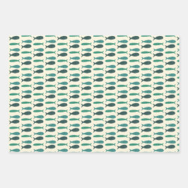 Seaside Soiree Three Fishing Modern Niedliche CUST Geschenkpapier Set