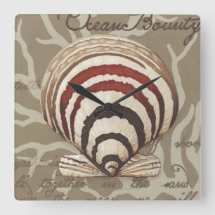 Seaside Sonnet II Quadratische Wanduhr
