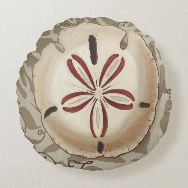 Seaside Sonnet III Rundes Kissen (Vorderseite)