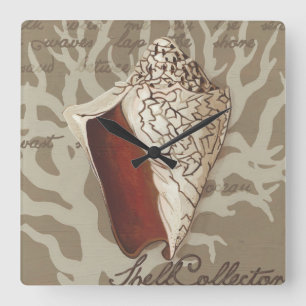 Seaside Sonnet IV Quadratische Wanduhr