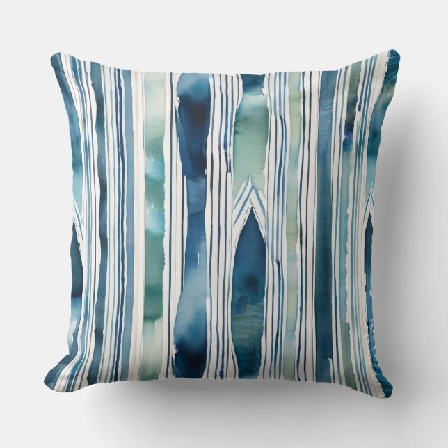 Seaside Stripe & Shape Coastal Decor Kissen (Vorderseite)