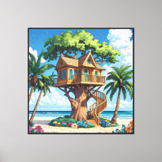 Seaside Treehouse Leinwanddruck