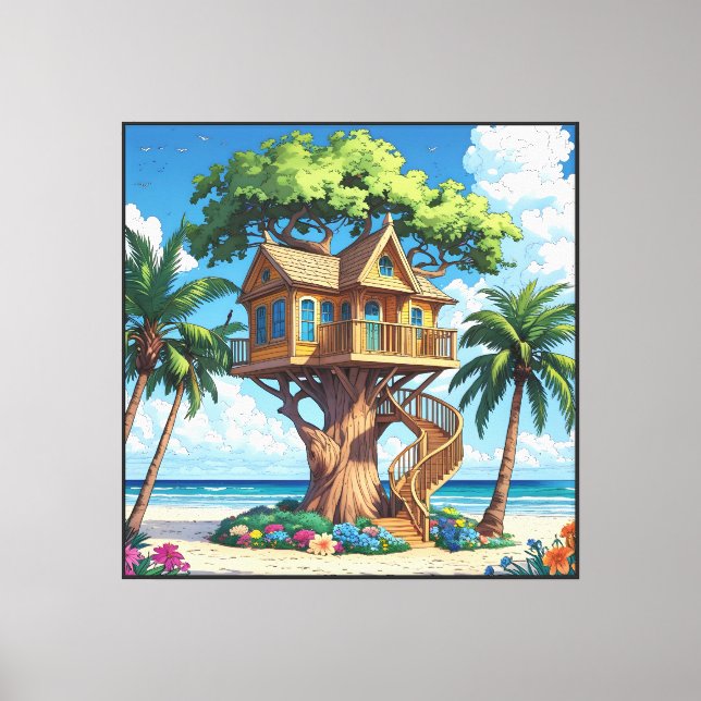 Seaside Treehouse Leinwanddruck (Vorderseite)