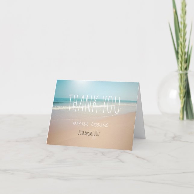 Seaside Wedding Dankeschön Card Dankeskarte (Vorderseite)