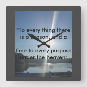 Season and time Clock Quadratische Wanduhr