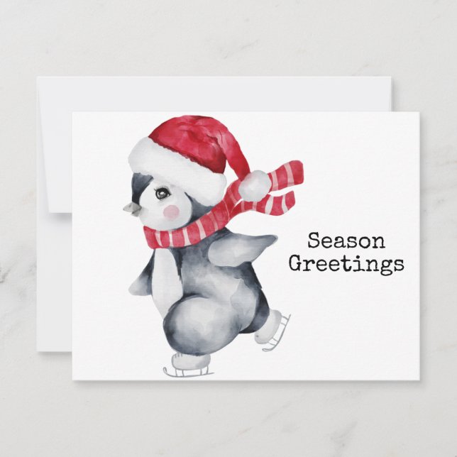 Season Greetings Penguin  Karte (Vorderseite)