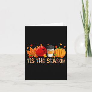 Season Leopard Pumpkin Bowling Halloween Fall Leaf Karte