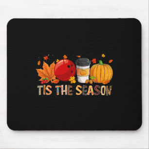 Season Leopard Pumpkin Bowling Halloween Fall Leaf Mousepad