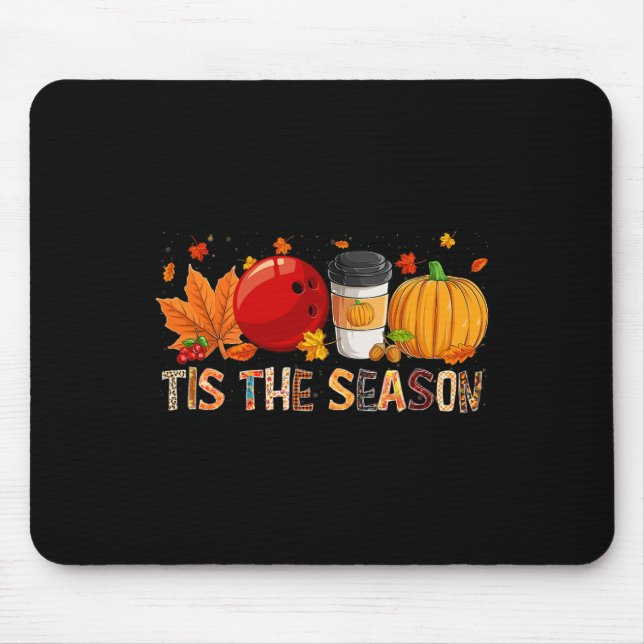 Season Leopard Pumpkin Bowling Halloween Fall Leaf Mousepad (Vorne)