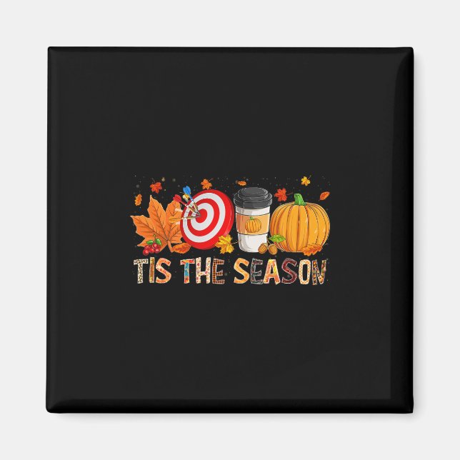 Season Leopard Pumpkin Darts Halloween Fall Leaf Magnet (Vorne)