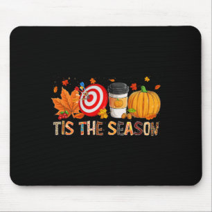Season Leopard Pumpkin Darts Halloween Fall Leaf Mousepad