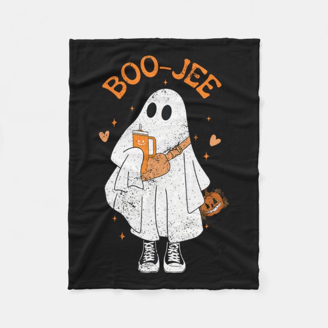 Season Niedlich Ghost Halloween Boujee Boo Jee Fleecedecke (Vorderseite)