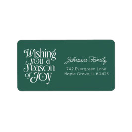 Season of Joy Holiday Label Personalized Large Adressaufkleber