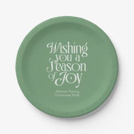 Season of Joy Holiday Plates Personalized Pappteller