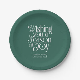 Season of Joy Holiday Plates Personalized Pappteller