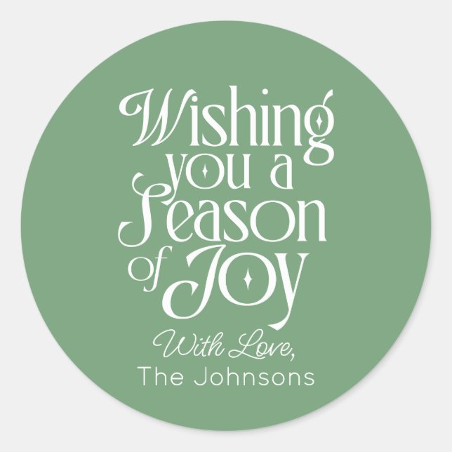 Season of Joy Holiday Sticker Personalized (Vorderseite)
