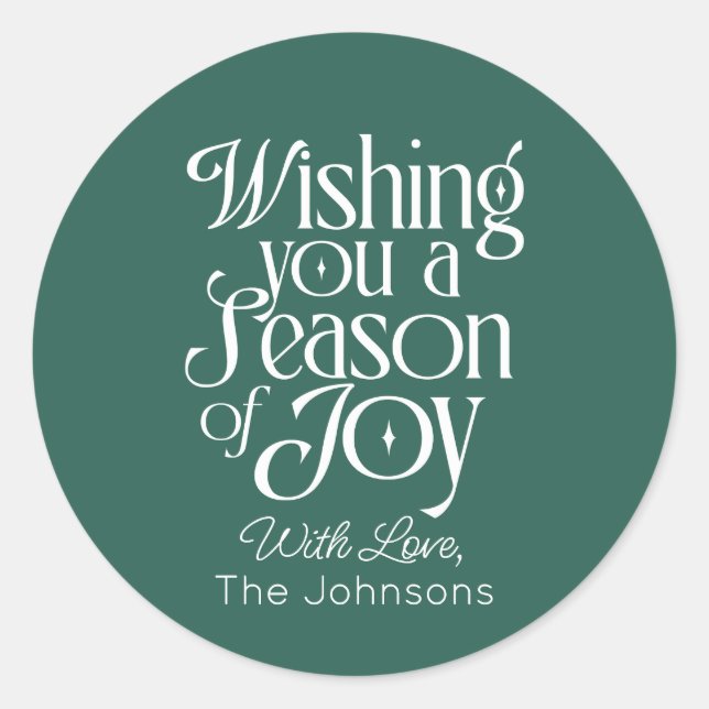 Season of Joy Holiday Sticker Personalized (Vorderseite)